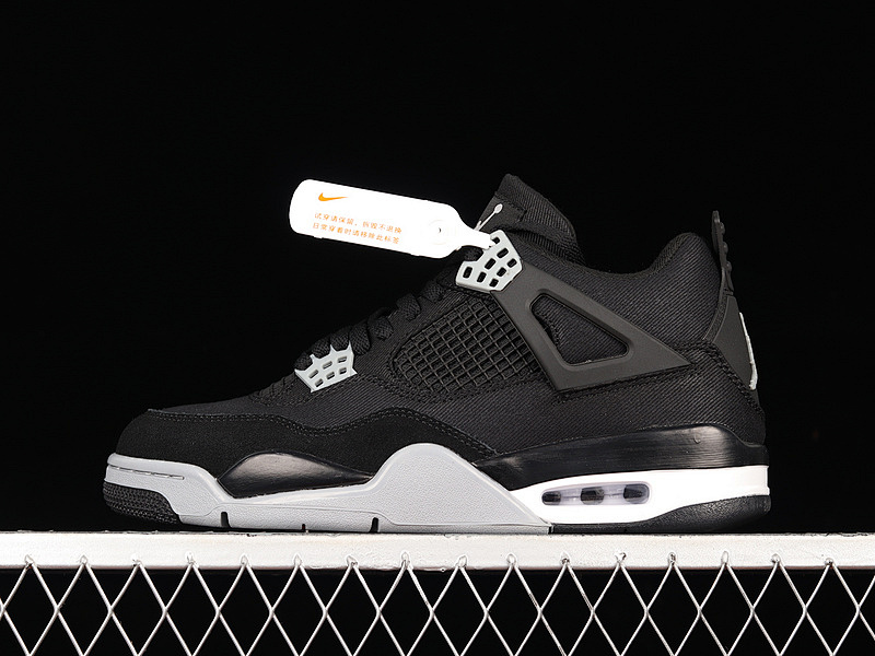 Jordan AIR Jordan 4 RETRO BLACK CANVAS BLACK/LIGHT STEEL GREY/FIRE RED · DH7138-006, photo 1
