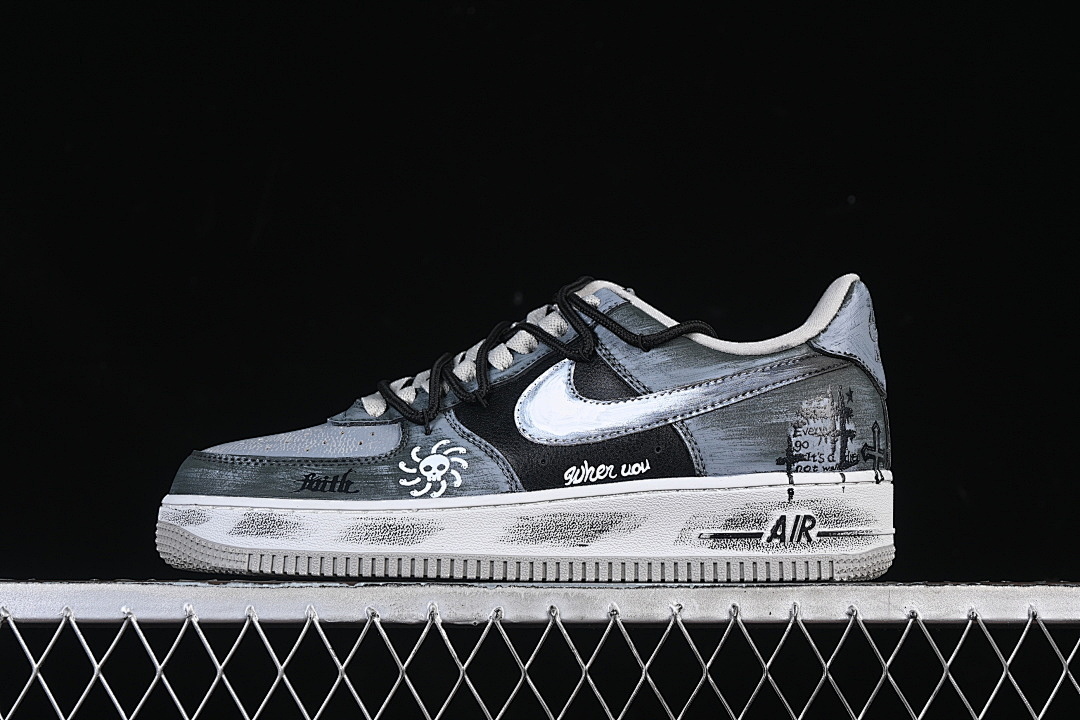 Nike [CW6871-777]-[AIR FORCE 1 07 LOW GREY/BLACK/WHITE]-[WOMAN:36-39]-[MAN:40-45] - Image 2