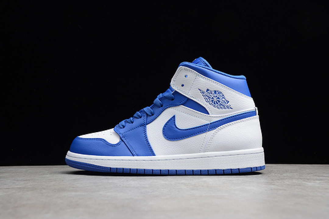 Jordan AIR Jordan 1 MID WHITE/HYPER ROYAL-WHITE · 554724-114, photo 1