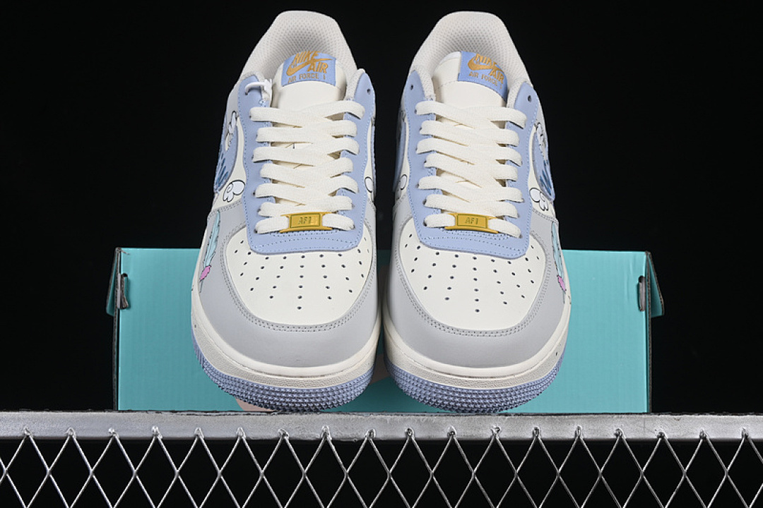 Nike [DB3301-711]-[AIR FORCE 1 07 LOW CHERUB WHITE/GREY/BLUE/GOLD]-[WOMAN:36-39]-[MAN:40-45] - Image 13