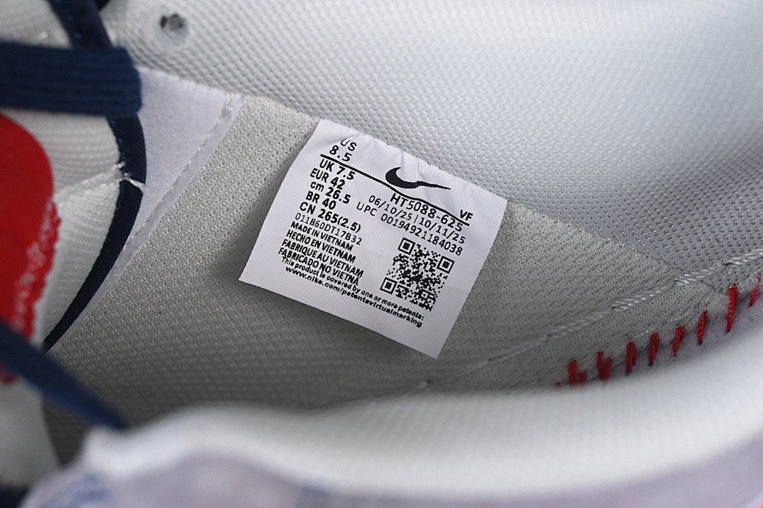 Nike [HT5088-625]-[AIR FORCE 1 07 LOW CASUAL SNEAKERS WHITE/BLUE/RED]-[WOMAN:36-39]-[MAN:40-45] - Image 6