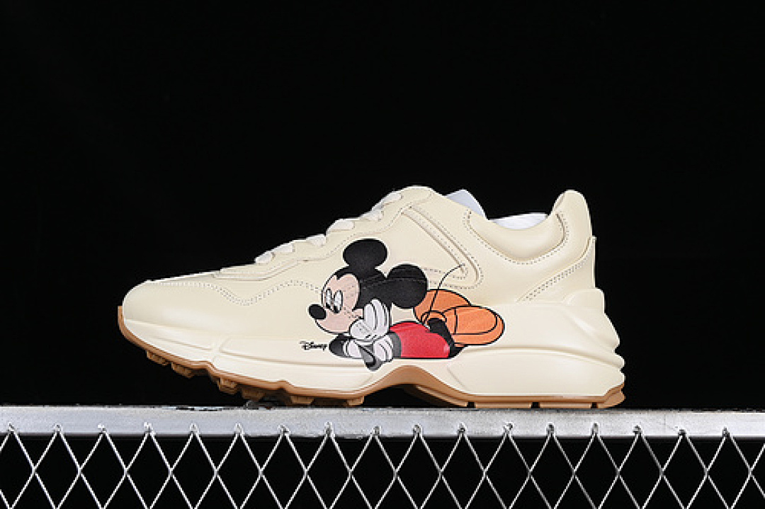 On Running [DRW009522]-[GU*CCI RHYTON VINTAGE TRAINER SNEAKER GREY/BLACK/RED/ORANGE]-[UNISEX:35-44] - Image 2
