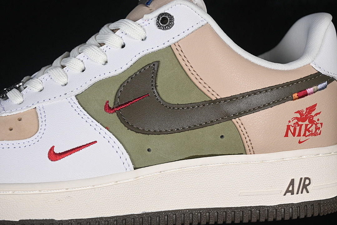 Nike [DF0188-135]-[AIR FORCE 1 07 LOW CASUAL SNEAKERS WHITE/BROWN/GREEN]-[WOMAN:36-39]-[MAN:40-45] - Image 8