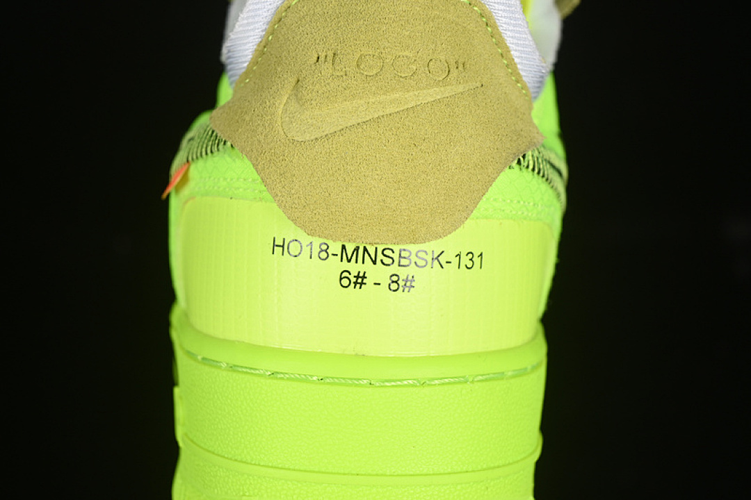 Nike [AO4606-700]-[OFF WHITE AIR FORCE 1 LOW VOLT/CONE-BLACK-HYPER JADE]-[WOMAN:36-39]-[MAN:40-45] - Image 7