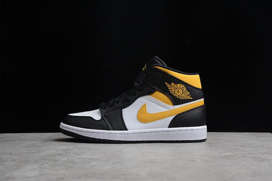 Jordan AIR Jordan 1 MID WHITE/POLLEN/BLACK · 554724-177, photo 1
