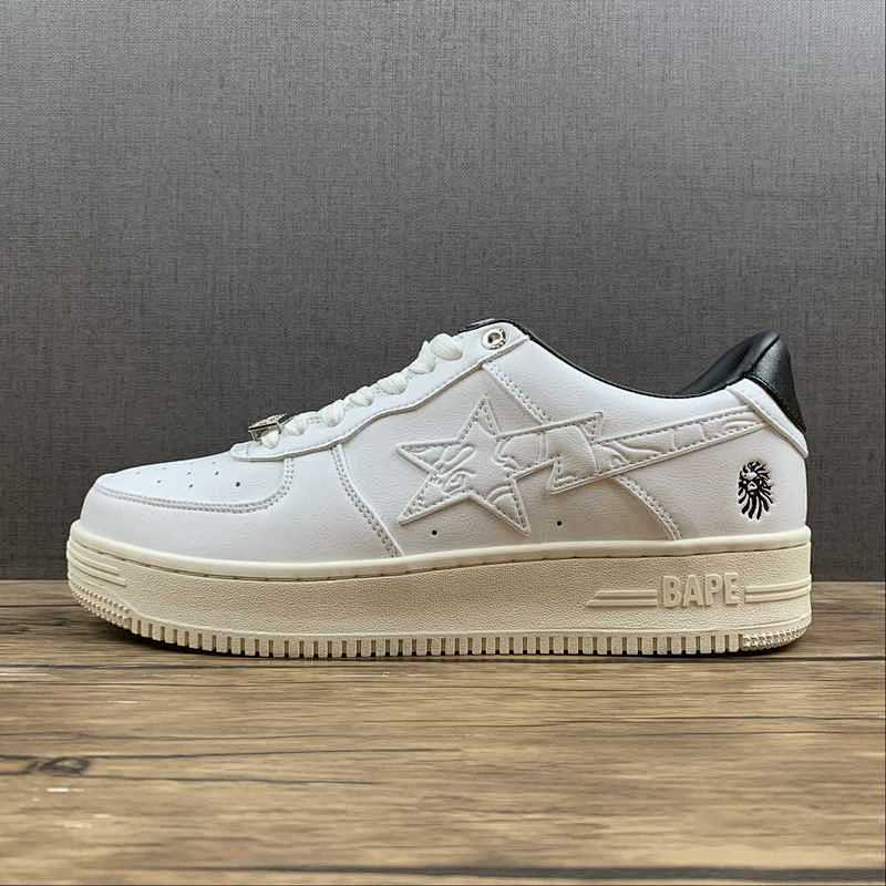 Bape Bape STA LOW SHOES WHITE/WHITE/BLACK · M191048, photo 1