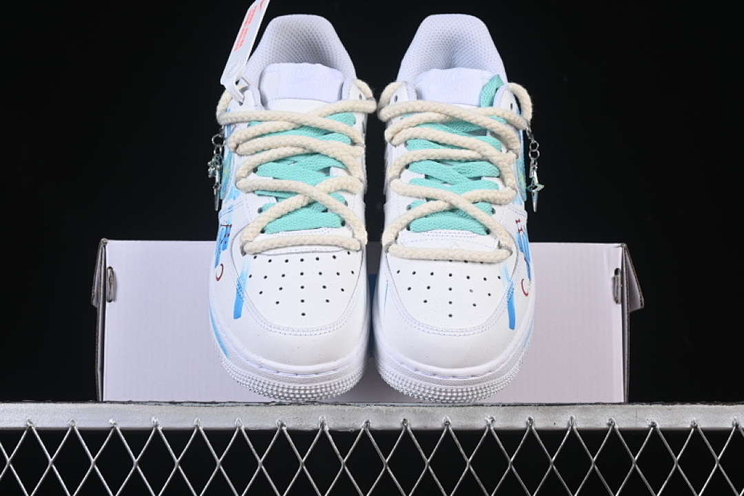 Nike [321-419]-[AIR FORCE 1 07 LOW ARIES WHITE/BLUE/GREY]-[WOMAN:36-39]-[MAN:40-45] - Image 10