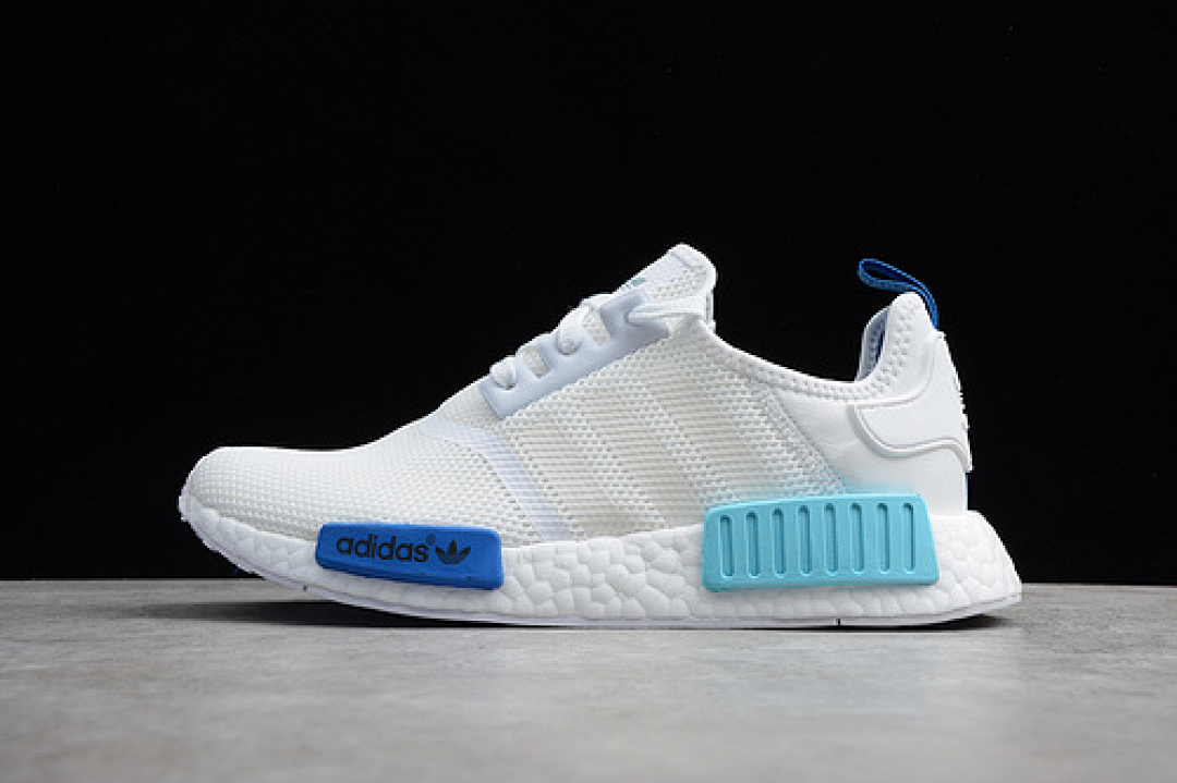 Unbranded [S75235]-[NMD R1 SHOES FOOTWEAR WHITE/FOOTWEAR WHITE/BLUE GLOW]-[WOMAN:36-39]-[MAN:40-45]-[OG00124], photo 1