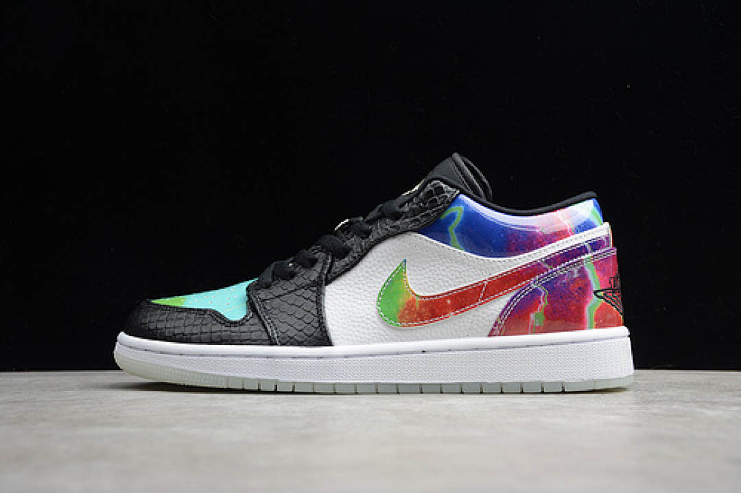 Jordan [CW7309-090]-[AIR JORDAN 1 LOW WHITE/BLACK/MULTI-COLOR]-[WOMAN:36-39]-[MAN:40-47.5], photo 1