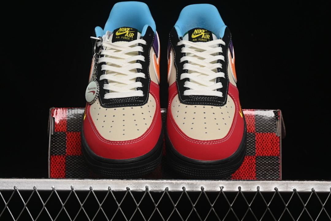 Nike [KB1688-004]-[AIR FORCE 1 07 LOW SUPREME RED/YELLOW/PURPLE/BLACK]-[WOMAN:36-39]-[MAN:40-45] - Image 13