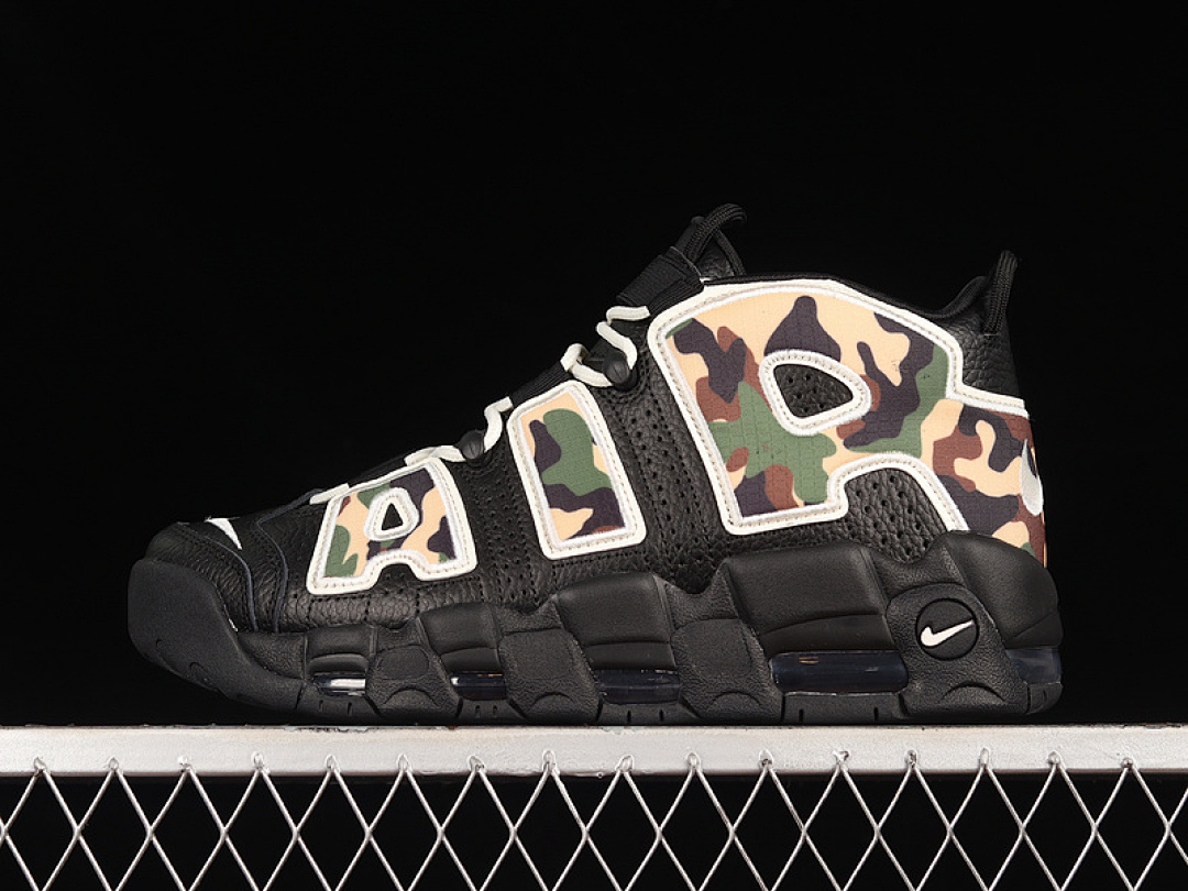 Nike [GJ6122-001]-[AIR MORE UPTEMPO 96 QS BLACK/CAMO/WHITE]-[WOMAN:36-39]-[MAN:40-46], photo 1