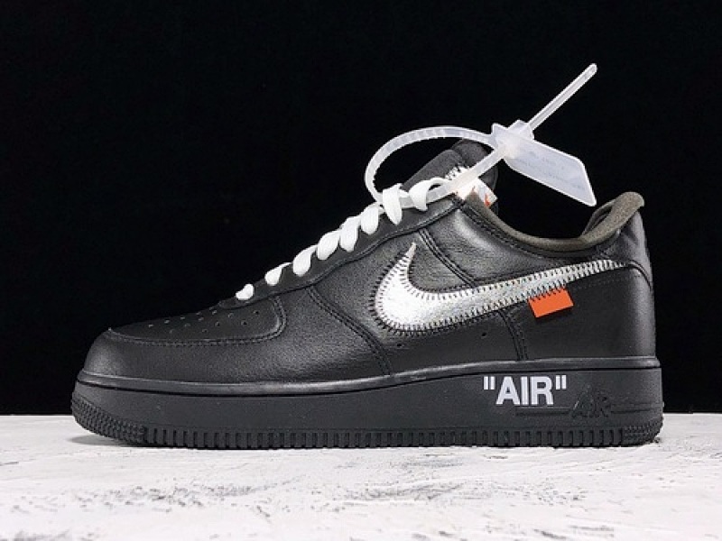 Nike Nike ST OW X AIR FORCE 1 LOW 07 VIRGIL BLACK/METALLIC SILVER · AV5210-001, photo 1