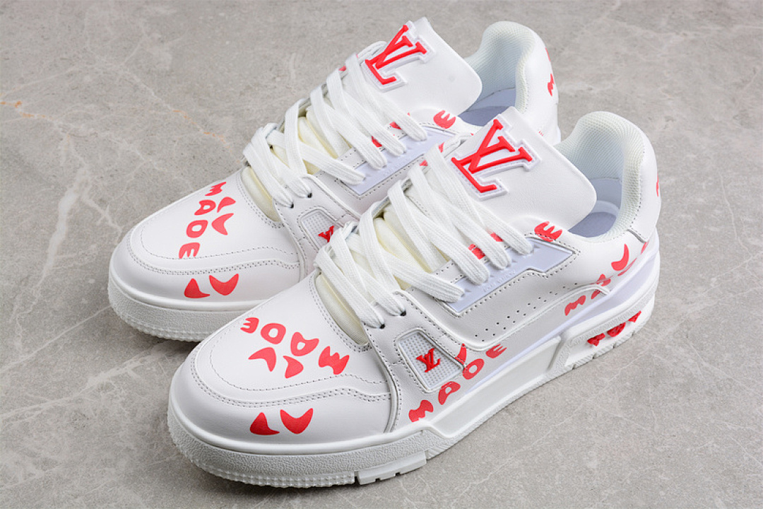 Louis Vuitton [L*V TRAINER SHOES LOW WHITE/WHITE/RED]-[MAN:38-45] - Image 13