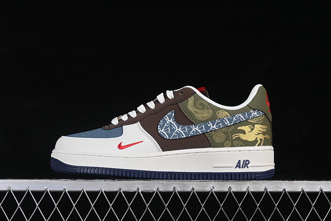 Nike Nike AIR FORCE 1 07 LOW CASUAL SHOES BLUE/GREEN/WHITE/BROWN · NH0601-536, photo 1