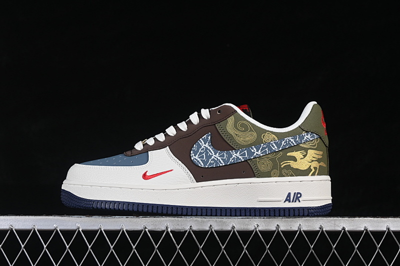 Nike Nike AIR FORCE 1 07 LOW CASUAL SHOES BLUE/GREEN/WHITE/BROWN · NH0601-536, photo 1