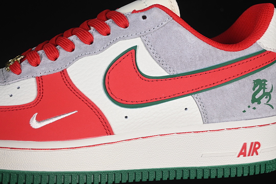 Nike [NH0601-520]-[AIR FORCE 1 07 LOW CASUAL SNEAKERS WHITE/RED/GREY]-[WOMAN:36-39]-[MAN:40-45] - Image 8