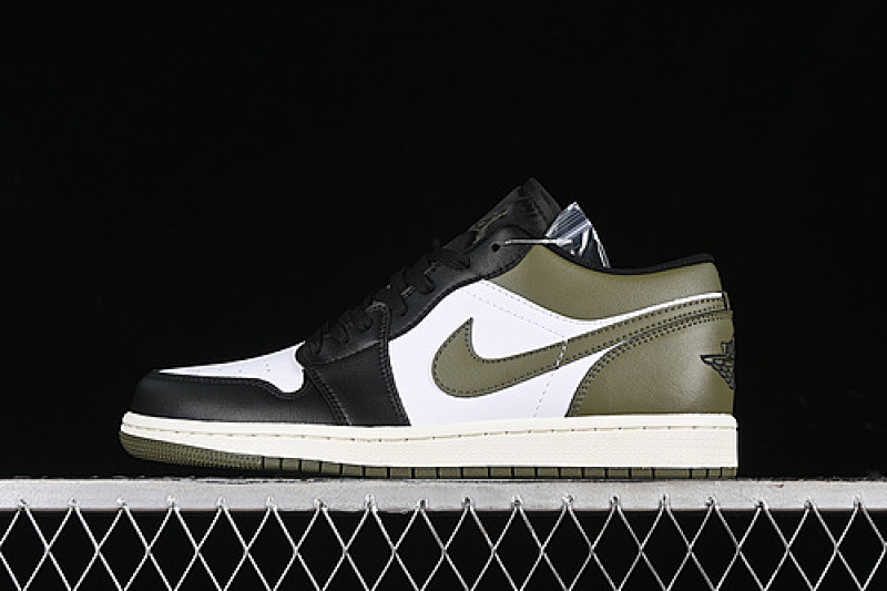 Jordan AIR Jordan 1 LOW MEDIUM OLIVE BLACK/MEDIUM OLIVE/WHITE · 553558-092, photo 1