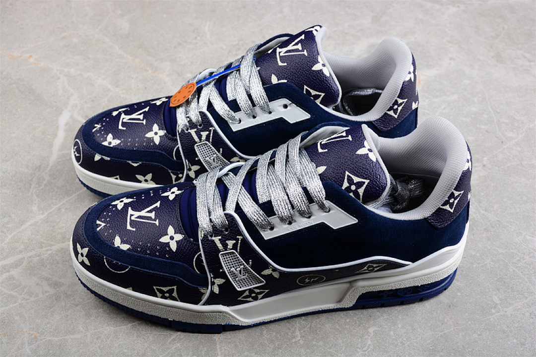 Louis Vuitton [L*V LOW TRAINER SNEAKER NAVY BLUE/WHITE/SILVER]-[MAN:39-45] - Image 9