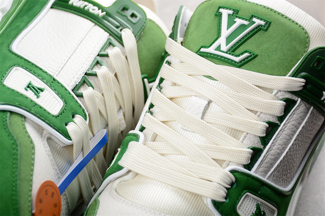 Louis Vuitton [LOUIS VUITTON TRAINER SNEAKER LOW L*V WHITE/GREEN]-[WOMAN:35-39]-[MAN:40-45] - Image 9