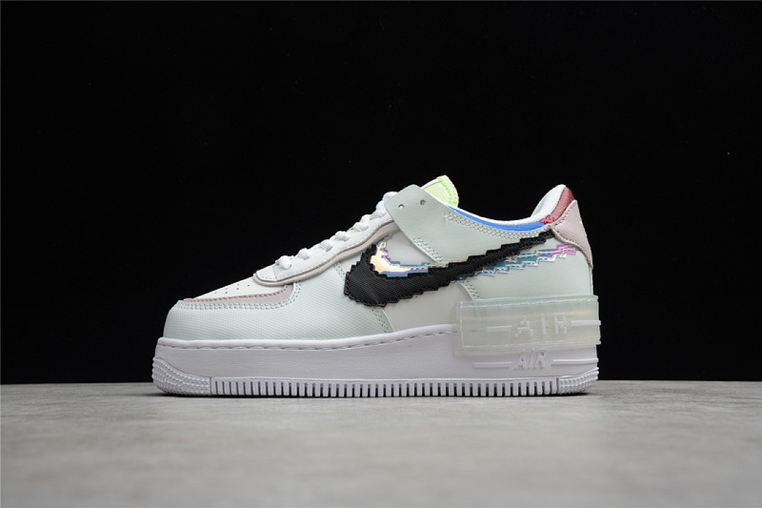 Nike Nike AIR FORCE 1 SHADOW SE PIXEL SWOOSH BARELY GREEN/WHITE/PLATINUM VIOLET/BLACK · CV8480-300, photo 1
