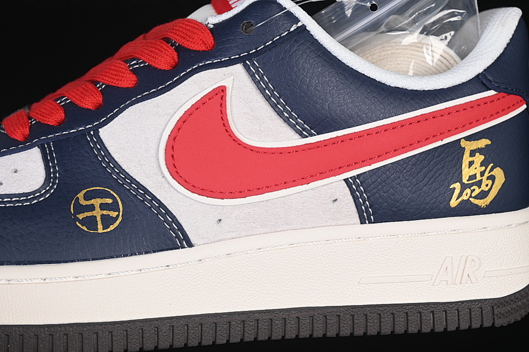 Nike [HT5088-617]-[AIR FORCE 1 07 LOW WHITE/NAVY BLUE/RED]-[WOMAN:36-39]-[MAN:40-45] - Image 8