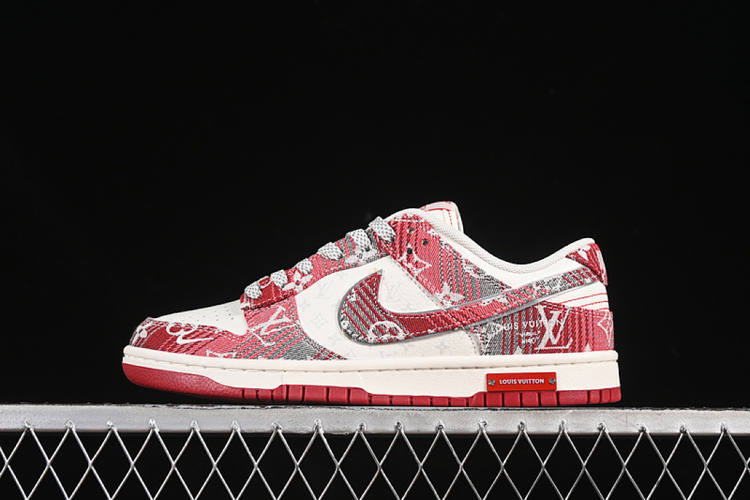 Louis Vuitton [SC9772-809]-[SB DUNK LOW LV WHITE/GREY/RED]-[WOMAN:36-39]-[MAN:40-45], photo 1