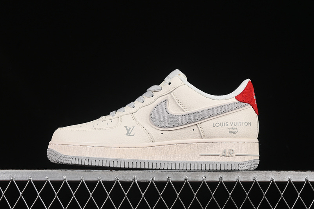 Nike [XX3168-135]-[AIR FORCE 1 07 LOW LV WHITE/GREY/RED]-[WOMAN:36-39]-[MAN:40-45] - Image 2
