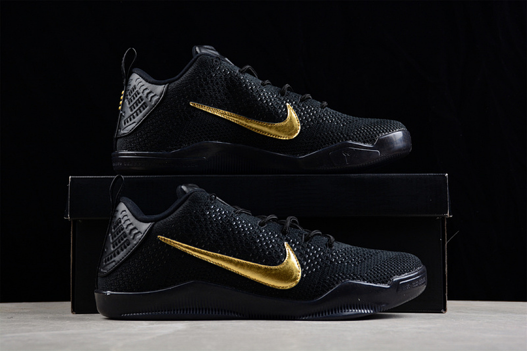 Nike [869459-001]-[KOBE 11 ELITE LOW FADE TO BLACK BLACK/BLACK/GOLD]-[MAN:40-46] - Image 16