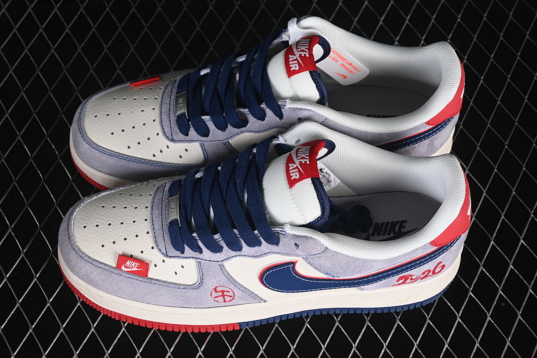 Nike [HT5088-625]-[AIR FORCE 1 07 LOW CASUAL SNEAKERS WHITE/BLUE/RED]-[WOMAN:36-39]-[MAN:40-45] - Image 11