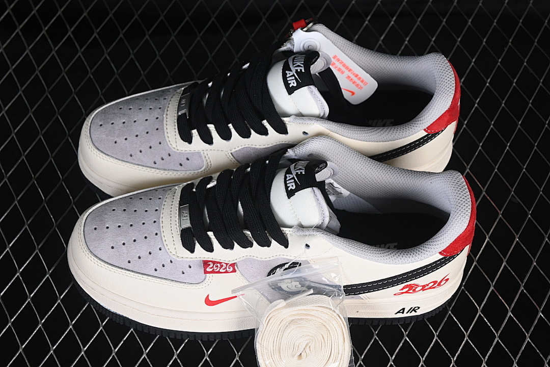 Nike [XD0028-015]-[AIR FORCE 1 07 LOW WHITE/GREY/BLACK/RED]-[WOMAN:36-39]-[MAN:40-45] - Image 11