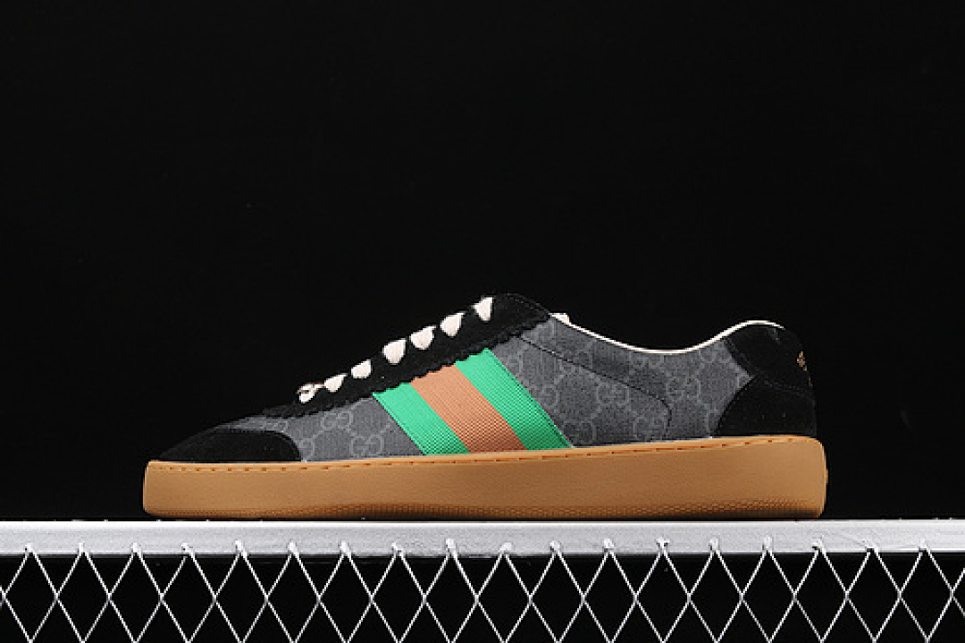 Gucci [GU*CCI ACE EMBROIDERED LOW-TOP SNEAKER BLACK/GREY]-[UNISEX:38-44] - Image 2