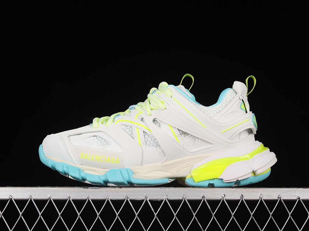 Unbranded [W3AC69704]-[VG BA*LEN*CIAGA TESS S.GOMMA SNEAKERS WHITE/SKY BLUE/FLUORESCENT GREEN]-[35-46], photo 1