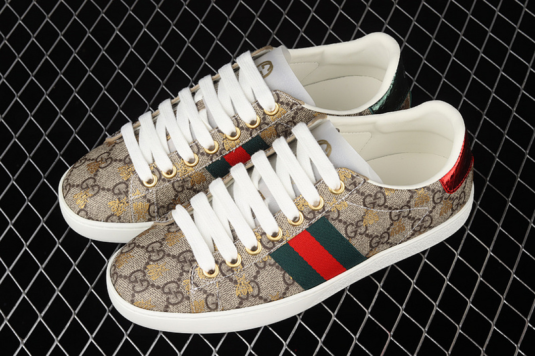 Gucci [GU*CCI ACE EMBROIDERED LOW-TOP SNEAKERS KHAKI/GREEN/RED]-[WOMAN:35-39]-[MAN:40-44] - Image 10