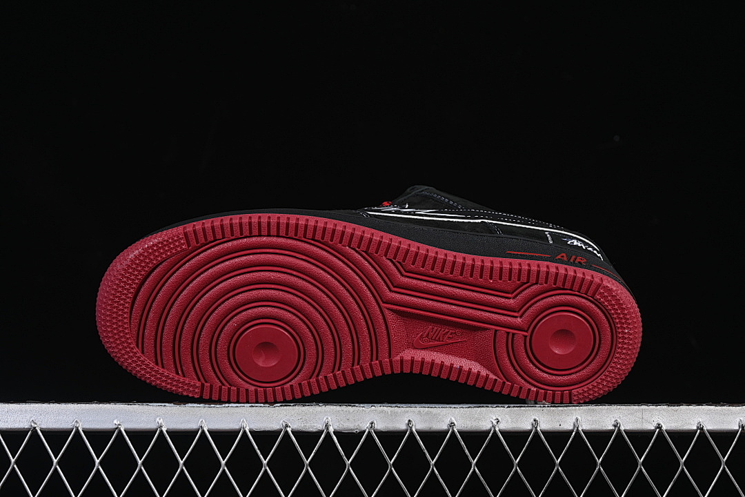 Nike [SY1388-009]-[AIR FORCE 1 07 LOW CASUAL SNEAKERS BLACK/WINE RED]-[WOMAN:36-39]-[MAN:40-45] - Image 14