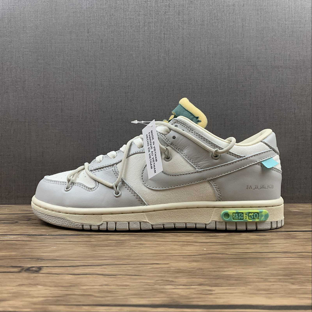 Off-White [DM1602-117]-[OW X SB DUNK LOW LOT 42 OF 50 SAIL/NEUTRAL GREY/LIGHT BONE]-[UNSIEX:36-46], photo 1