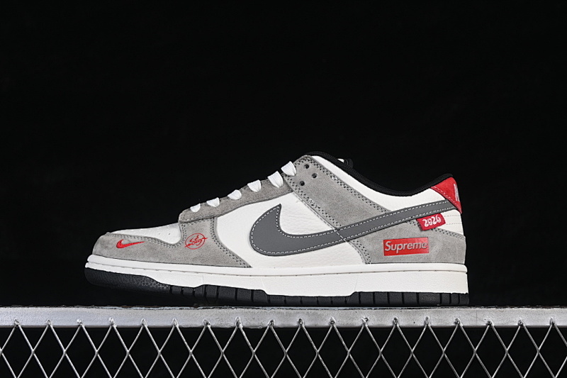 Nike SB DUNK LOW LOW-TOP CASUAL SKATE SHOES WHITE/GREY · XZ5899-113, photo 1