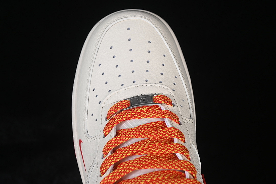 Nike [QW5288-125]-[AIR FORCE 1 07 LOW CASUAL SNEAKERS WHITE/RED/GOLD]-[WOMAN:36-39]-[MAN:40-45] - Image 10