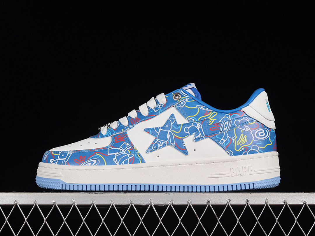 Bape [1H73191913]-[HUMAN MADE BAPE STA SK8 TO NIGO BLUE/WHITE/MULTI-COLOR]-[WOMAN:36-39]-[MAN:40-45], photo 1