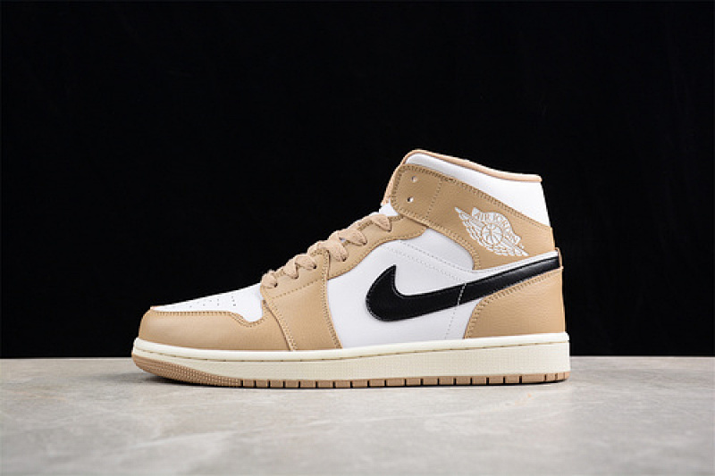Jordan AIR Jordan 1 MID WHITE/BROWN/BLACK · BQ6472-103, photo 1