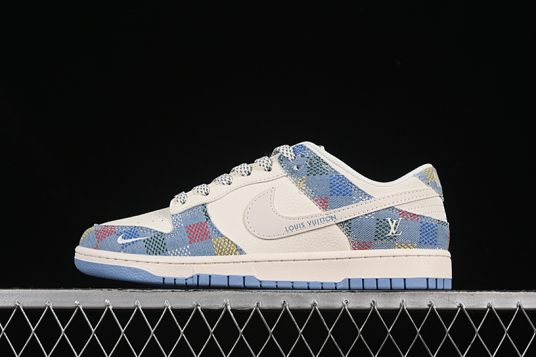 Louis Vuitton [FC1688-231]-[SB DUNK LOW LV WHITE/GREY/BLUE]-[WOMAN:36-39]-[MAN:40-45], photo 1