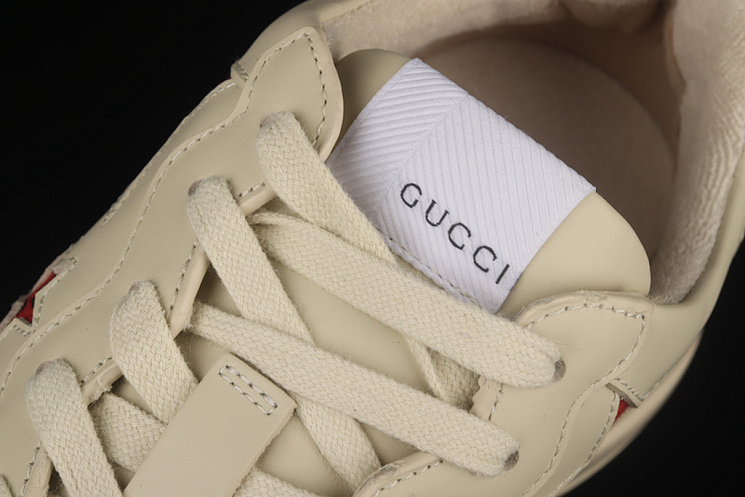 On Running [2SHC09560]-[GU*CCI RHYTON VINTAGE TRAINER SNEAKER BEIGE/BEIGE/RED-BLACK]-[UNSIEX:35-44] - Image 10