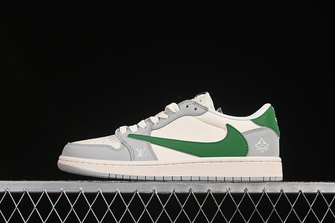 Jordan [ZH2598-166]-[TRAVIS SCOTT X FRAGMENT DESIGN AIR JORDAN 1 LOW OG SP WHITE/GREY/GREEN]-[36-45], photo 1
