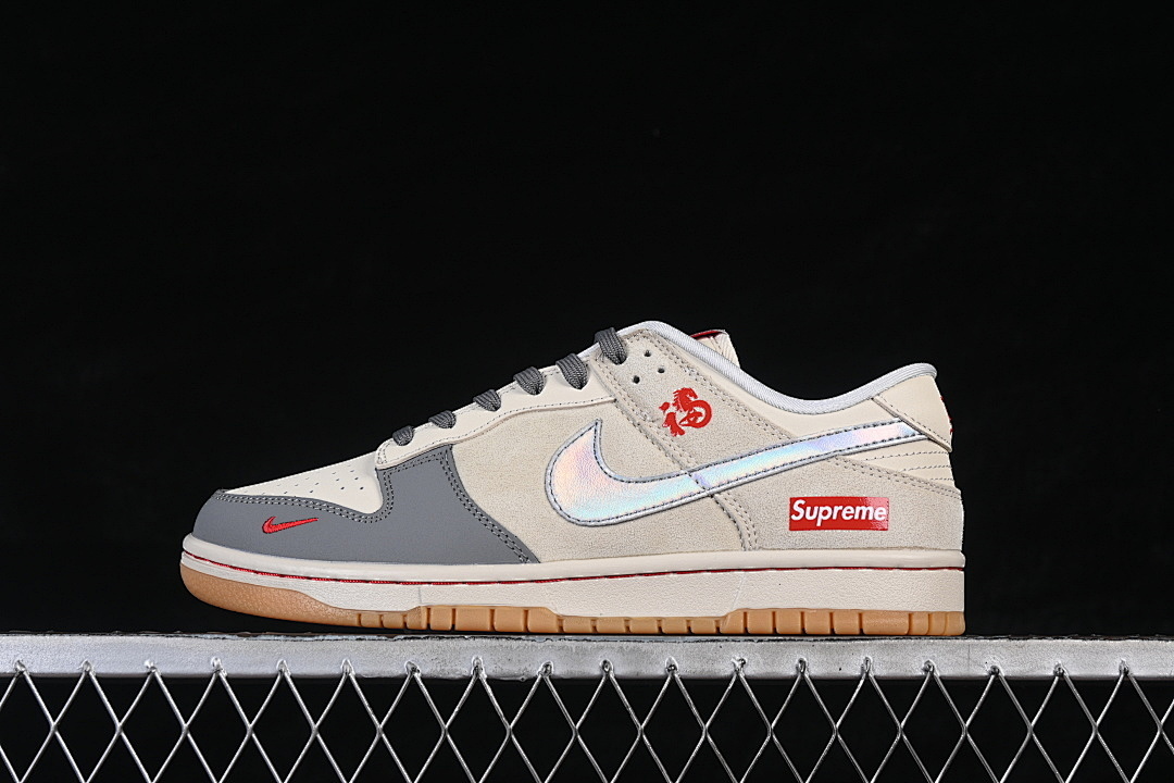 Unbranded [NH0601-482]-[DUNK LOW CASUAL SNEAKERS DARK GRAY/WHEAT/RED/KHAKI]-[WOMAN:36-39]-[MAN:40-45], photo 1