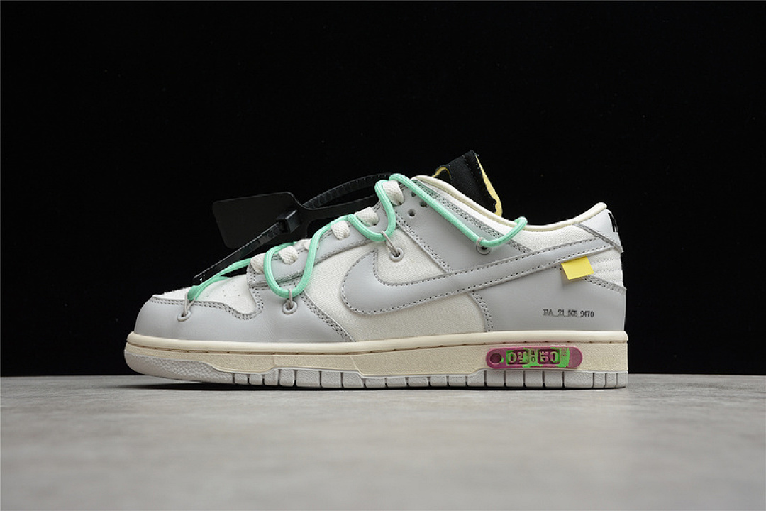 Off-White [DM1602-114]-[OW X SB DUNK LOW THE 50 WHITE/LIGHT GREY/BLUE]-[WOMAN:36-39]-[MAN:40-47], photo 1