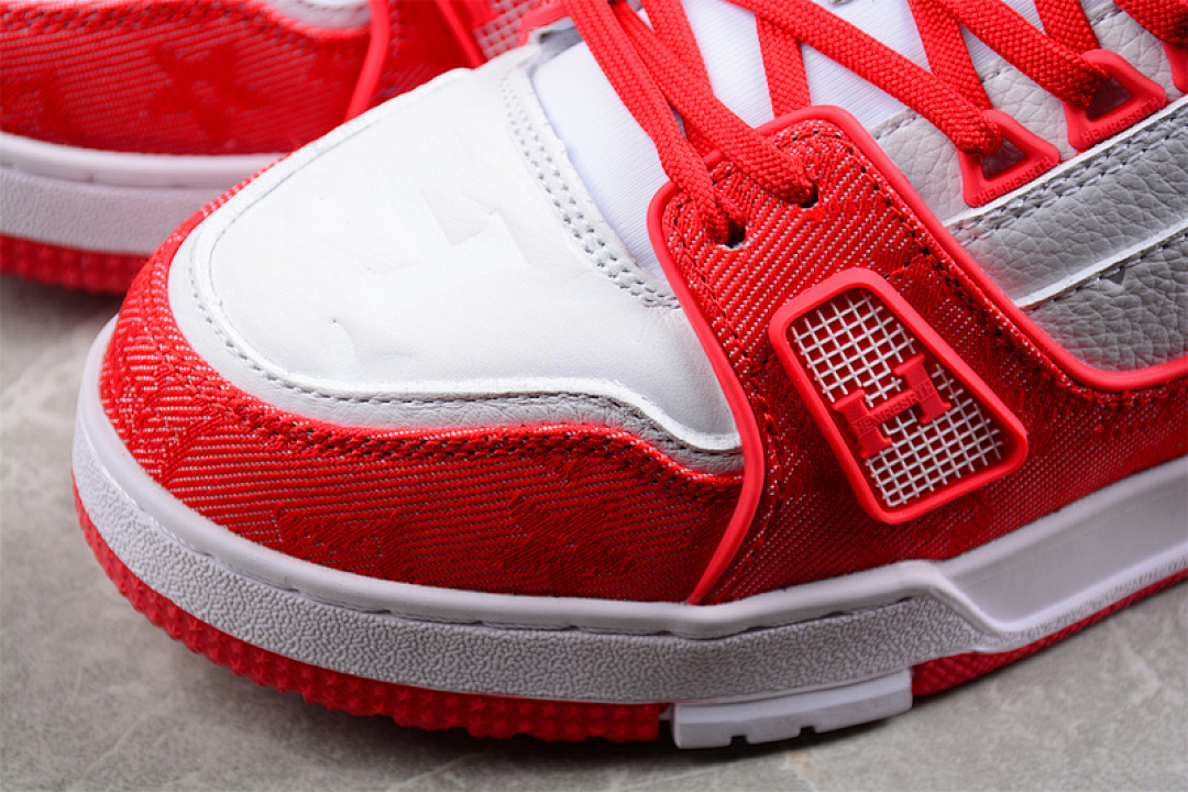 Louis Vuitton [L*V 2022 TRAINER SNEAKERS RED/WHITE/RED]-[WOMAN:36-39]-[MAN:40-46] - Image 7