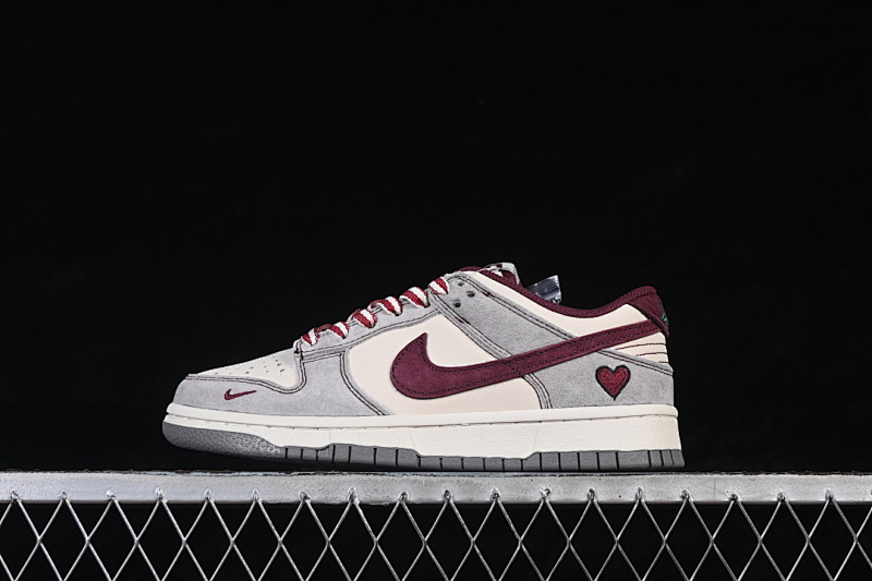 Nike SB DUNK LOW CASUAL SNEAKERS BEIGE/GREY/WINE RED · SG6688-009, photo 1