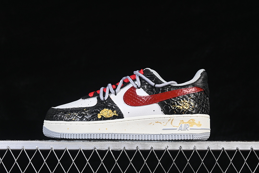 Nike [DX2697-111]-[AIR FORCE 1 07 LOW WHITE/BLACK/RED/GOLD]-[WOMAN:36-39]-[MAN:40-45] - Image 2