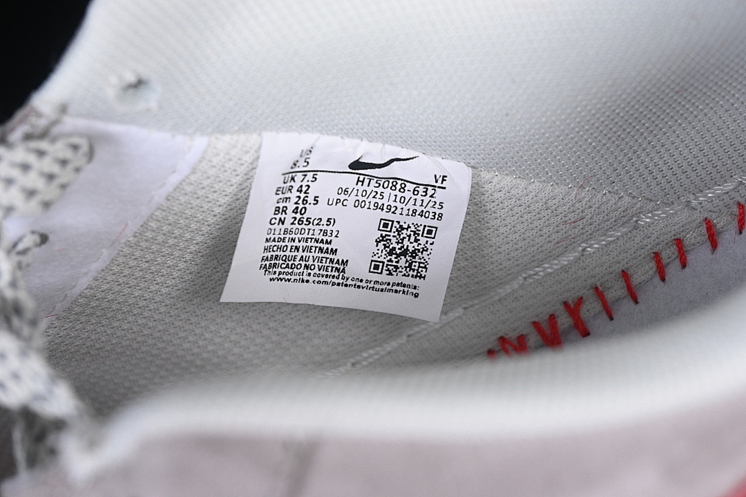 Nike [HT5088-632]-[AIR FORCE 1 07 LOW CASUAL SNEAKERS WHITE/GREY/RED]-[WOMAN:36-39]-[MAN:40-45] - Image 6