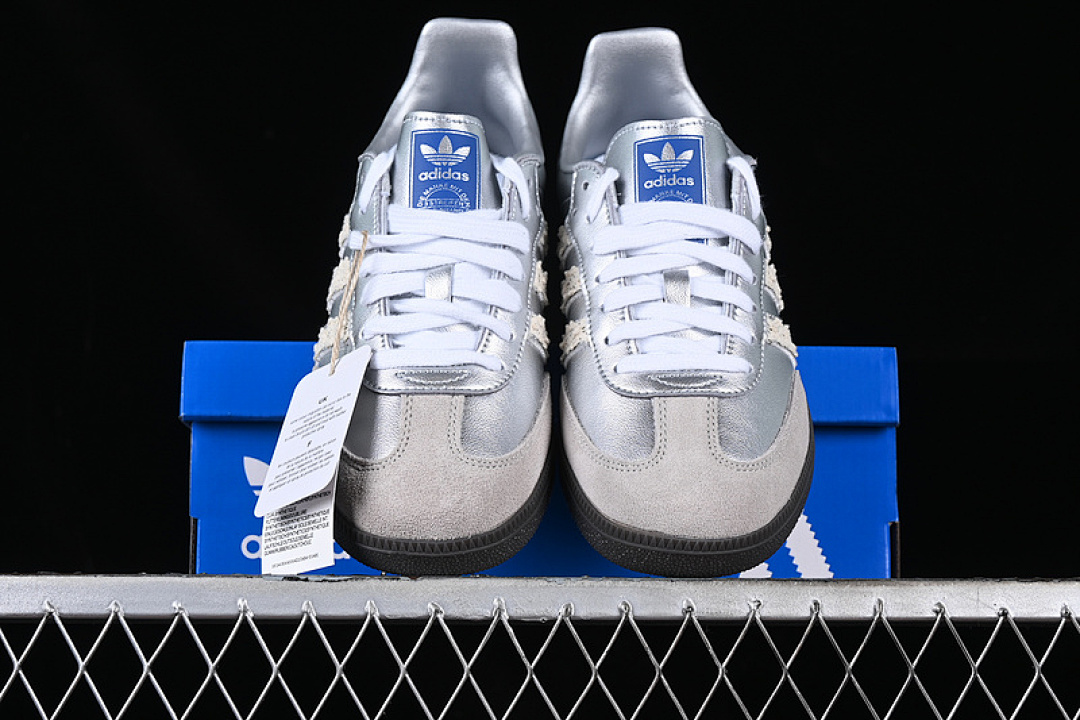 Adidas [B75806]-[SAMBA VEGAN WHITE/GREY/SILVER]-[WOMAN:35.5-39]-[MAN:40-45] - Image 13