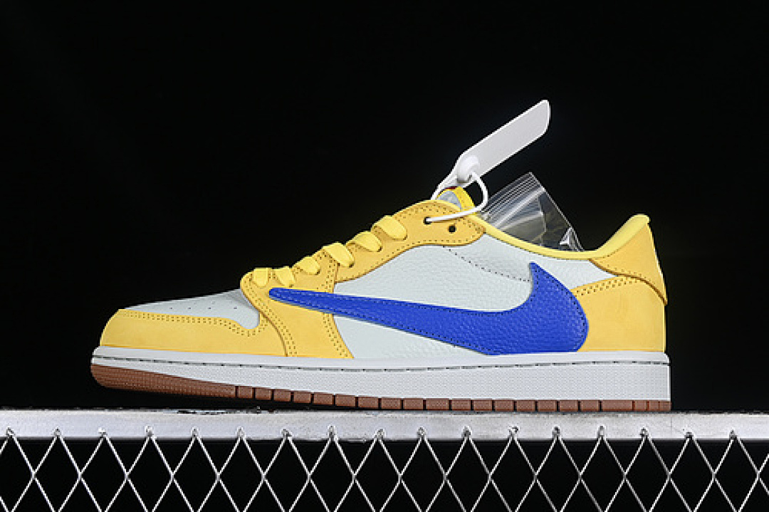 Jordan [DZ4137-700]-[TRAVIS SCOTT AIR JORDAN 1 RETRO LOW CANARY/RACER BLUE/LIGHT SILVER/MEDIUM (BROWN]), photo 1